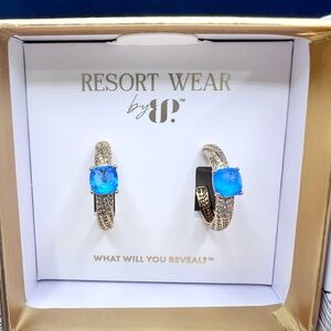 Bomb Party BP Resort Earrings The Margerite Earrings Blue Lace Agate Gold